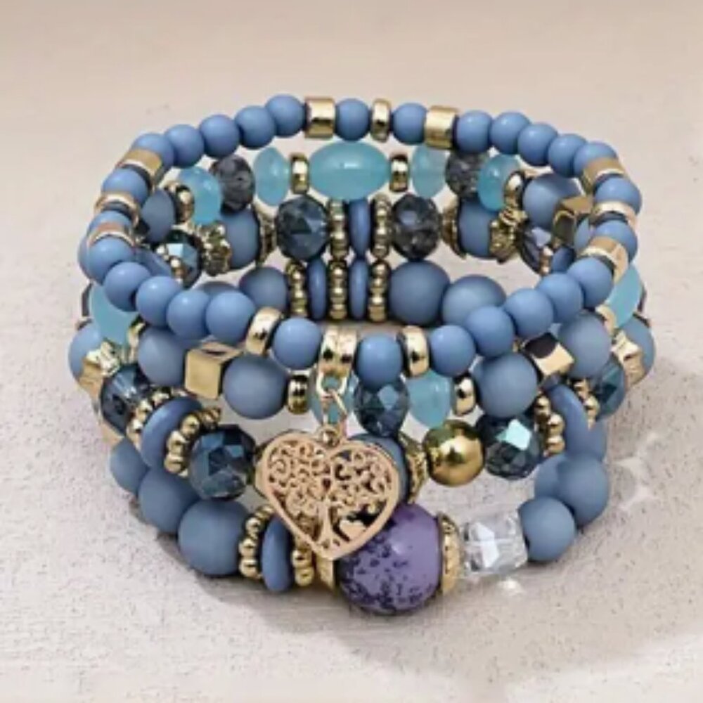 Boho Blue Bead set.
